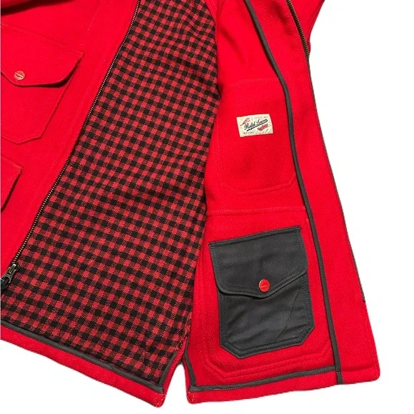 Vintage Polo Ralph Lauren Wool Mackinaw Cruiser Ski Togs Jacket Red Men’s Medium - Picture 6 of 12